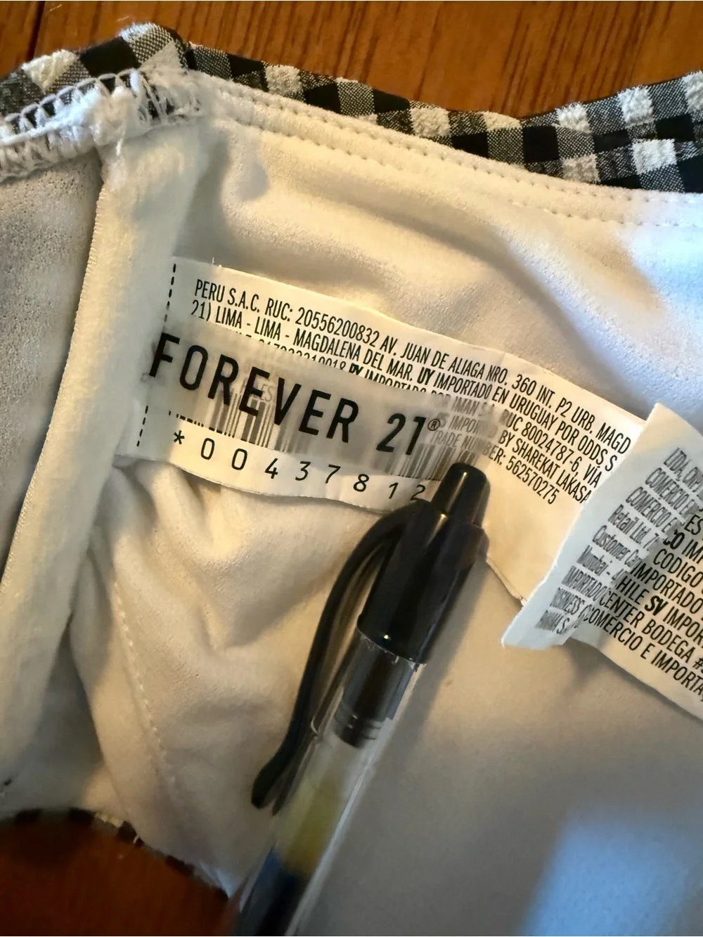 Forever 21 Kids Black & White Gingham Bow One-Piece Swim